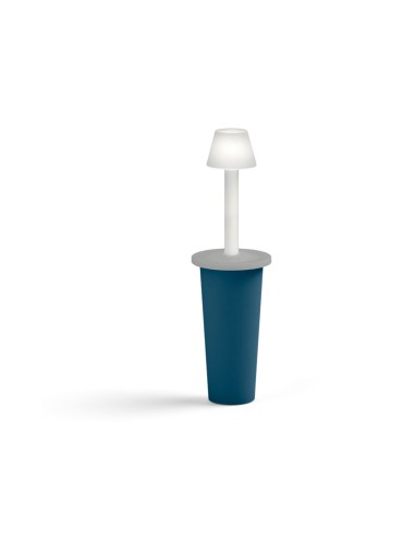 Tai Mai bleu pétrole - Lampe LED mange-debout résine rotomoulée