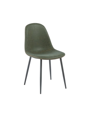 Lolita gris - chaise métal noir assise et dossier PVC avec surpiqûre