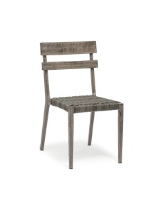 Toledo - chaise aluminium assise tressage wicker