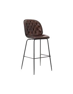 Chester - chaise haute métal coque polypropylène assise et dossier tapissés capitonné