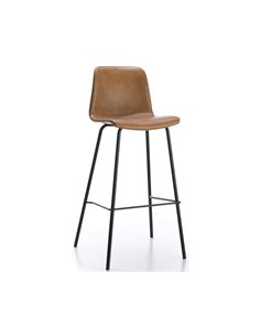 Baxter - chaise haute métal époxy noir coque tissu PVC