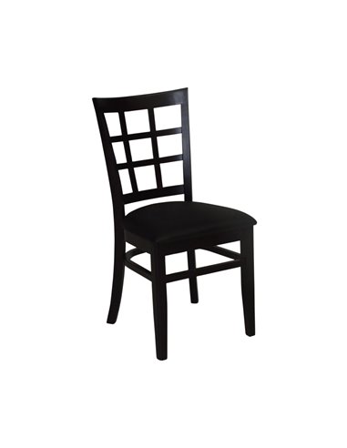 Latisse - chaise hêtre massif wengé assise PVC noir
