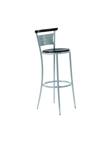 Tolede - chaise haute métal époxy assise tapissée ou bois dossier bois/métal personalisation du dossier possible