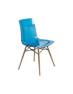 XTREM S WOX - chaise bois wengé ou naturel coque résine translucide