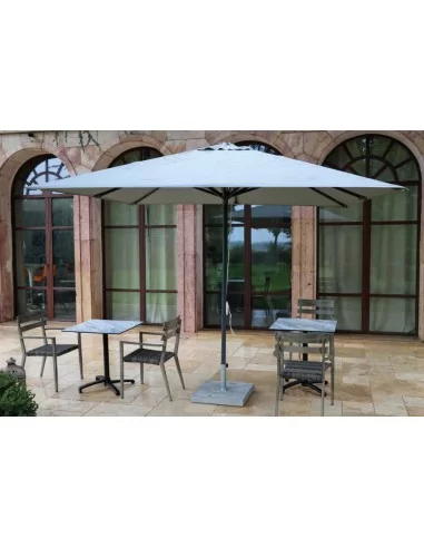 Sirocco - parasol anthracite toile grise 3x3 vec poulie 