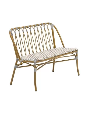 Banc Herman aluminium tressage wicker