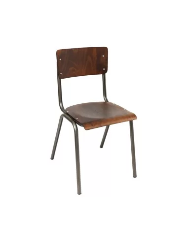 Susy - chaise métal époxy assise et dossier bois hêtre